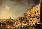 Giovanni Antonio Canal Empfang eines franzosischen Gesandten in Venedig oil on canvas